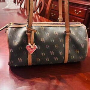 Dooney & Bourke Gray Monogram Letter Logo Rainbow Shoulder Purse Bag Y2K -Vintag